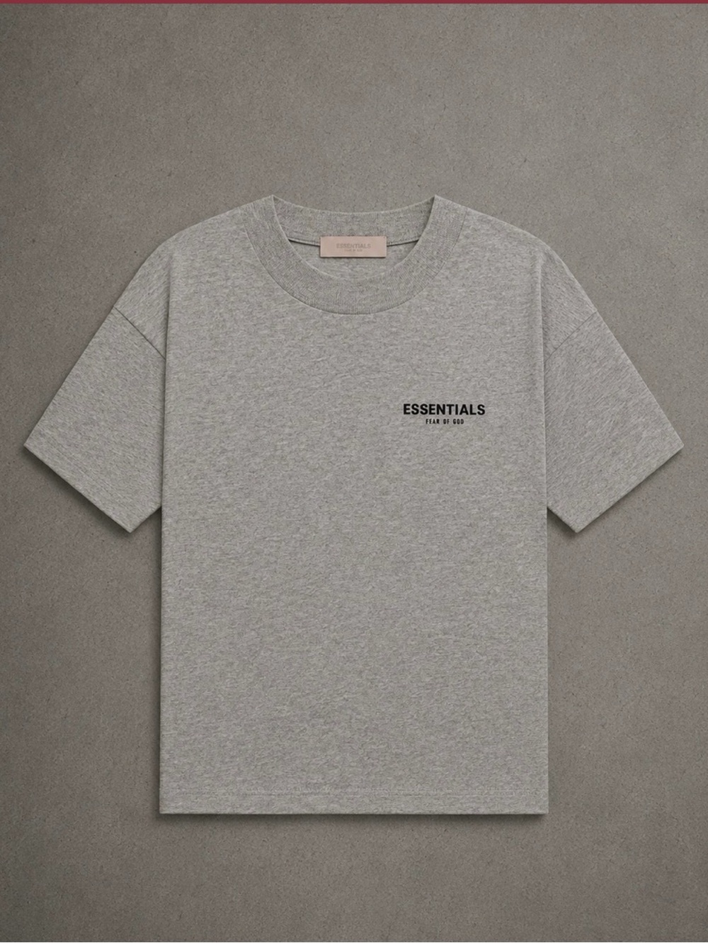 ESSENTIALS Men’s dark oat Logo T-Shirt